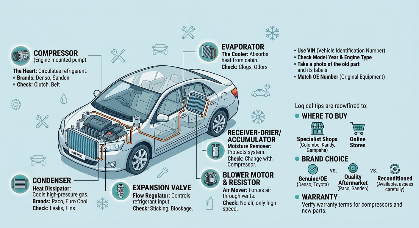 Car AC Spares Sri Lanka: Parts, Fitment & Buying Guide